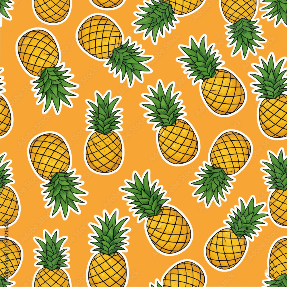 seamless pattern with pineapple