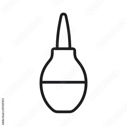 Baby Nasal Aspirator Shape-Based Outline Icon, Monochrome, Transparent Background