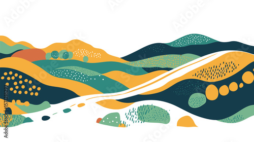 Panoramic landscape of central Russia agriculture featuring vast golden wheat fields, gently rolling hills, and distant tree lines under a wide open sky—capturing the serene rural beauty,