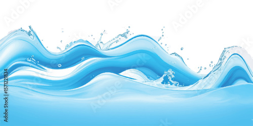 Minimalist Blue and White water ocean Abstract Wave Design with a Soft Gradient Curve, Perfect for Corporate Flyers, Presentations, and Websites
