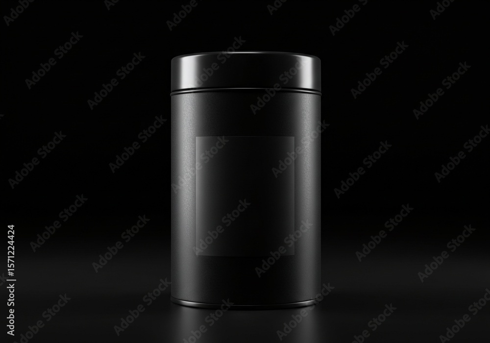 Matte Black Cylindrical Tin Can Mockup Matte Black Cylindrical Tin Can Mockup