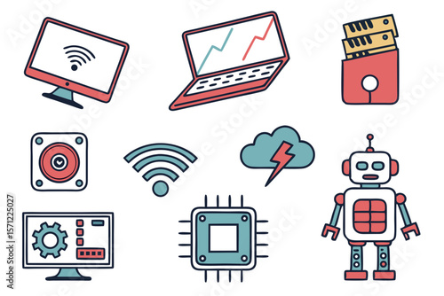 communication icons set