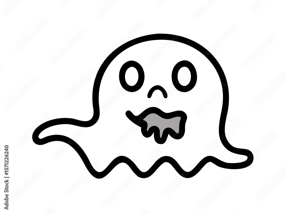 Cute, Sad Ghost Illustration Perfect for Halloween Designs . A simple, cartoonish illustration of a sad ghost. Cute, Sad Ghost Illustration Perfect for Halloween Designs . A simple, cartoonish illustration of a sad ghost.