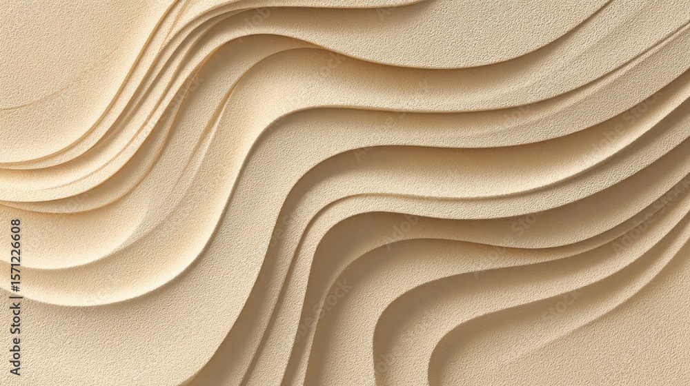 Obraz premium Abstract wavy beige layered surface