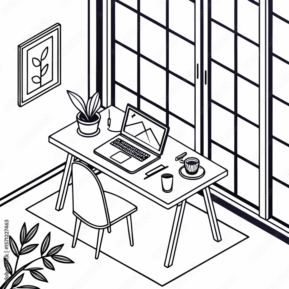 Fototapeta premium Sustainable Office Icon
