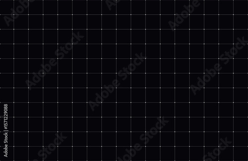 Black squared grid texture, graph paper, technical paper. Vector blank dark sheet pattern for notebook, diary, school math