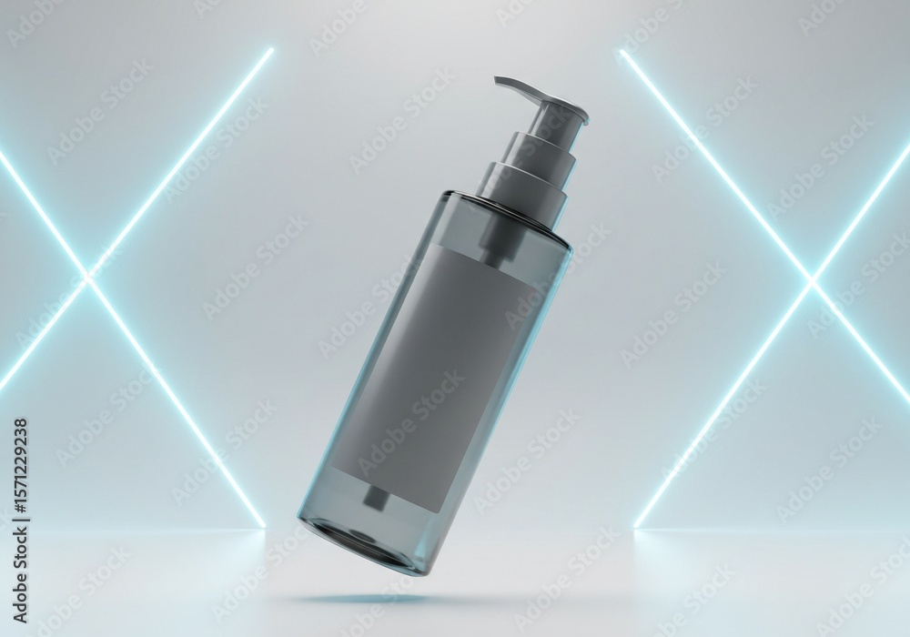 Fototapeta premium Transparent Pump Bottle Mockup for Product Presentation