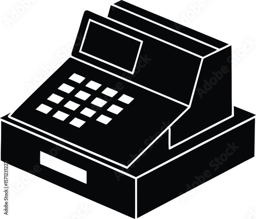 cash register on white background.eps
