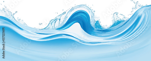 "A calm and refreshing ocean wave design in blue and teal tones. Ideal for backgrounds, digital designs, and web banners needing a peaceful aesthetic."
