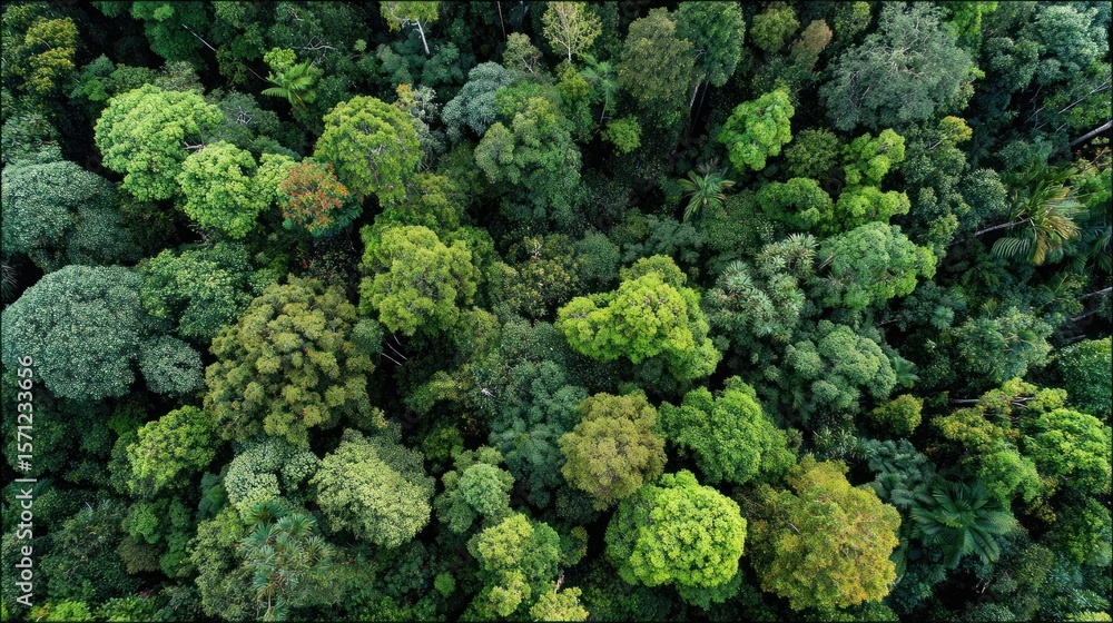 Naklejka premium Lush green forest canopy (2)