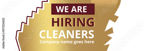 Cleaner job position banner design featuring gradient color and zigzag stroke post.
