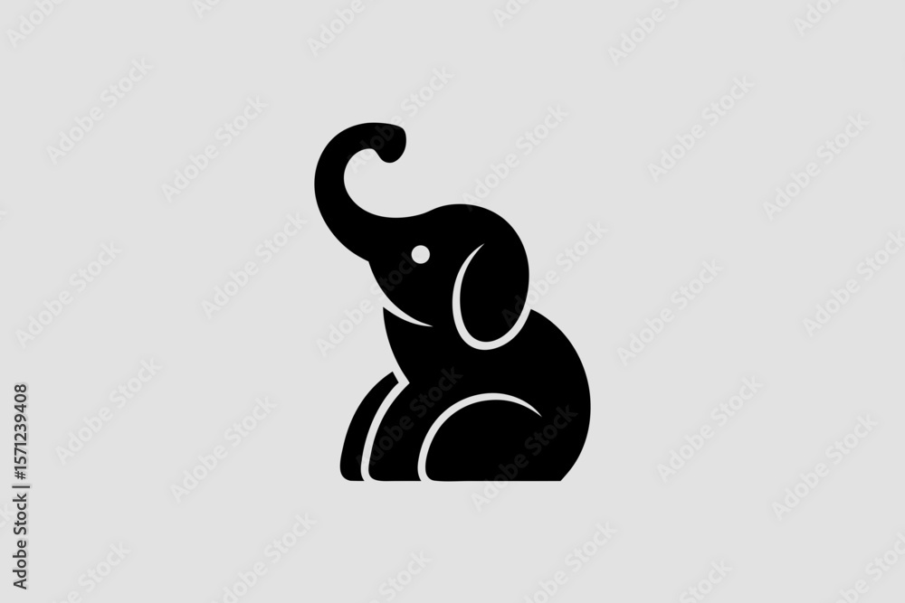 Fototapeta premium Baby Elephant Silhouette