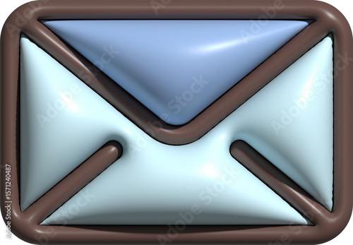 3D Closed Email Icon Blue