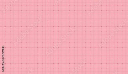 Vector millimeter graph paper, technical grid, geometric pattern. Blank squared grid texture in pink color
