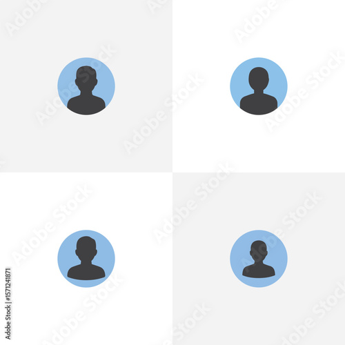 Glossy round blue glass yin yang symbol icon with blue eyes for web design and internet communication