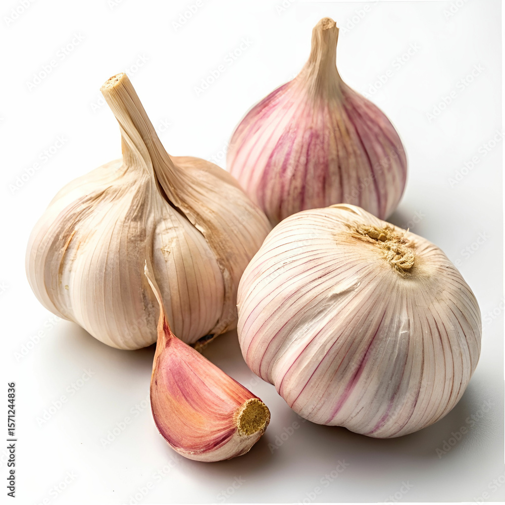 Fototapeta premium Garlic isolated on white background.