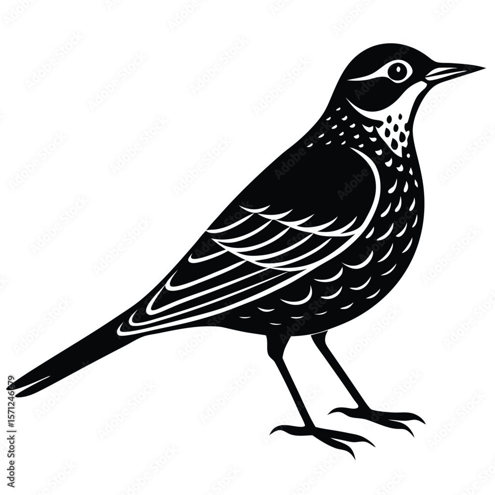 Fototapeta premium Lark single vector shilhouette 