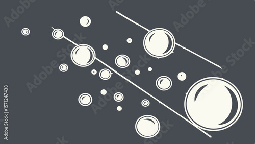 Vector Glowing white orbs scatter across transparency background, creating dynamic visual effect