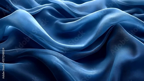 Wallpaper Mural Elegant Blue Silk Fabric Waves Background for Fashion, Design and Luxury Projects Torontodigital.ca