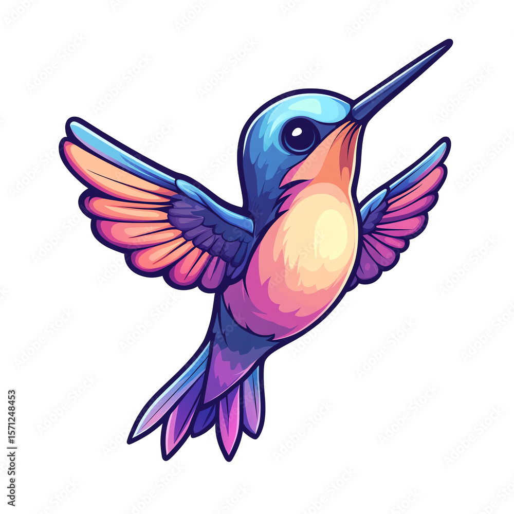 Fototapeta premium Vibrant Hummingbird in Flight