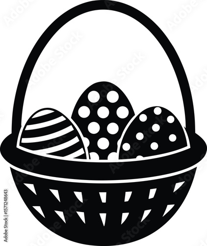 easter basket on white background.eps