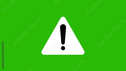Danger, warning icon animation. Exclamation mark sign motion. Animated warning, risk alert concepts. stop or problem road signs 4k video footage.