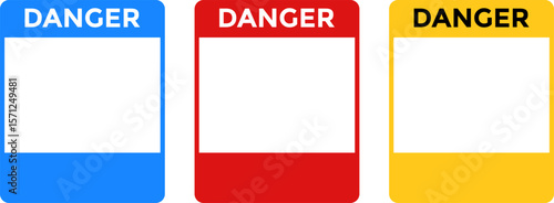 caution banner template set sign with text space area. Template with space for text.  used as industrial information and safety instruction
