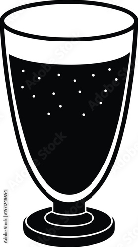 eggnog in a glass on white background.eps