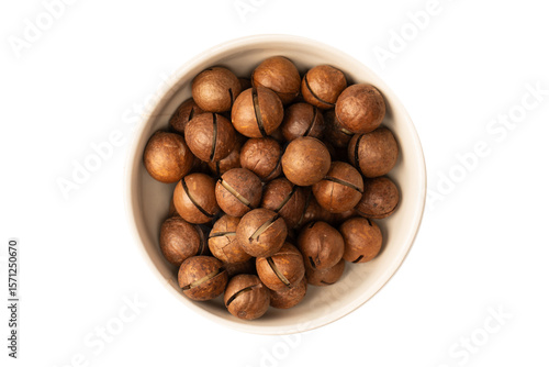 Wallpaper Mural Macadamia nuts in a shell isolated on a white background. Torontodigital.ca