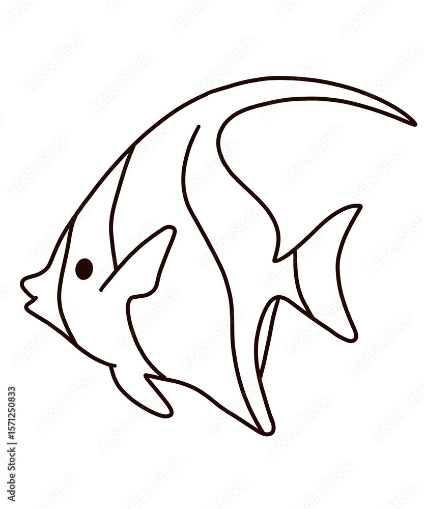 Obraz premium fish vector illustration sea fish sketch icon