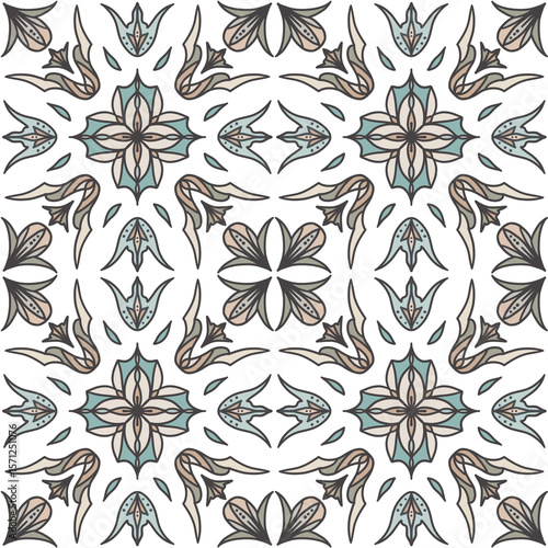 Wallpaper Mural Decorative seamless pattern. A pattern of tiles Torontodigital.ca