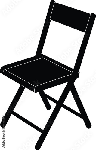 folding chair on white background.eps