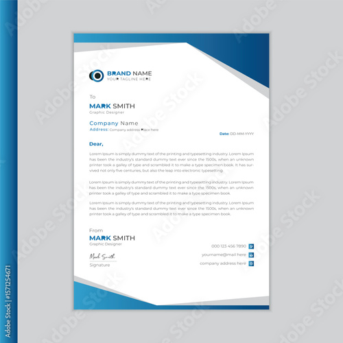 Modern business letterhead design template