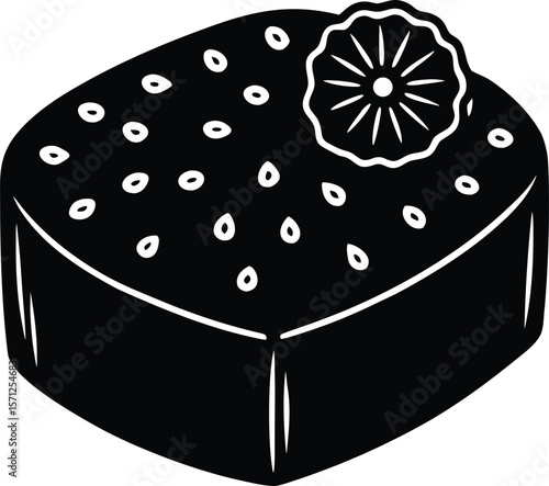 fruitcake on white background.eps