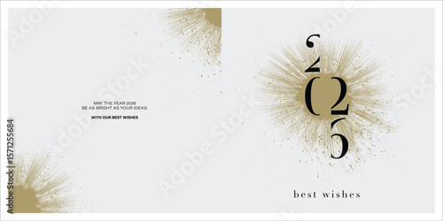 2026 logo and premium wish card with leaf style. Happy new Year.