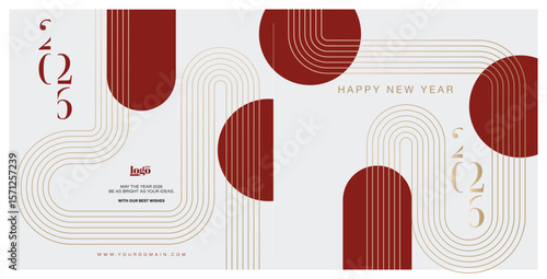 2026 logo and premium wish card with leaf style. Happy new Year.