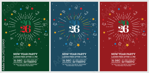 2026 logo and premium wish card with leaf style. Happy new Year.