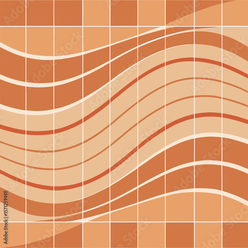 Abstract background featuring a design of warped grids with overlapping warm tones evoking a sense of movement and dynamism.