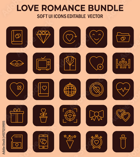 Enchanting Symbols of Affection A Curated Set of Romantic Relationship Icons Collection