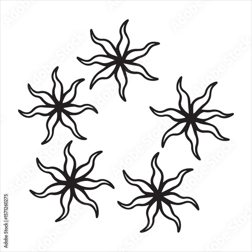brittle star silhouette vector art
