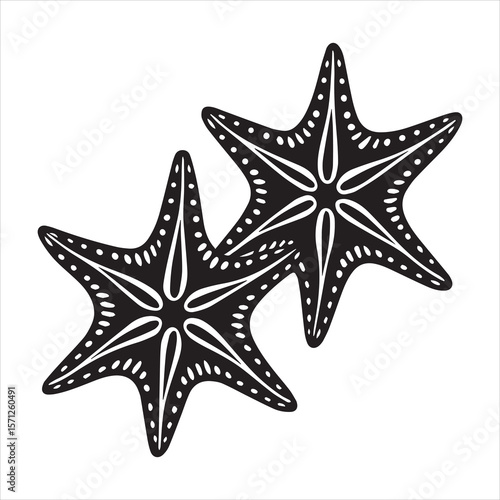 brittle star silhouette vector art