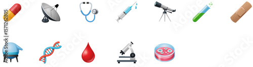 Set of Science & Medical Emoji icons