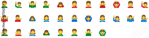Set of Person gesture Emoji icons
