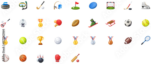 Set of Sport Emoji icons