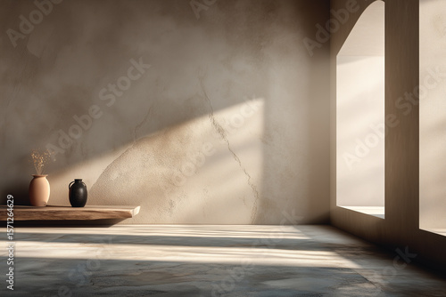 A clean and soft minimalist background featuring subtle lighting, neutral colors, and a gentle surface texture.