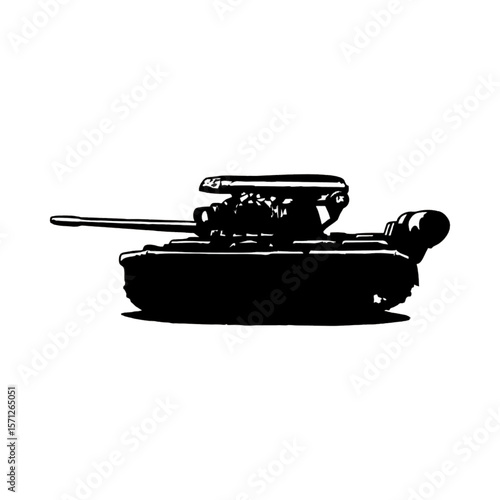 black tank silhouette, side view clip art preview