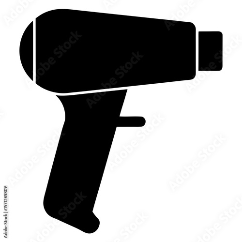 Heat gun icon bold dark grey silhouette hair dryer