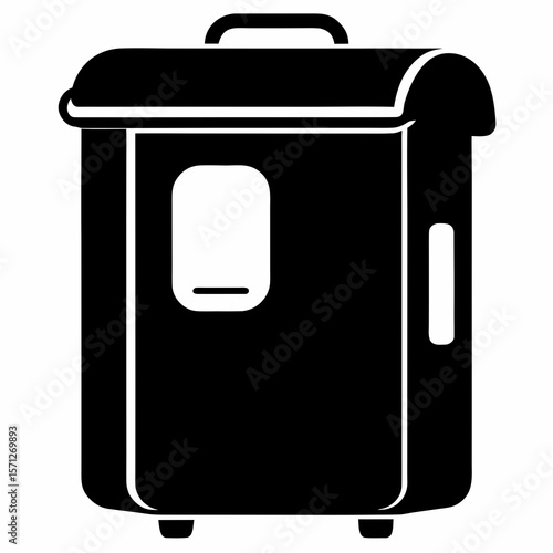 Portable toilet black vector silhouette porta potty