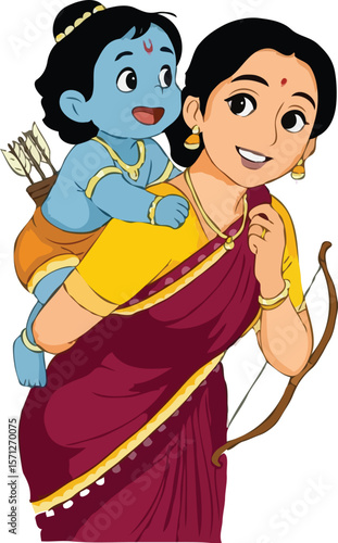 cute baby Ram Ji playing with his mother