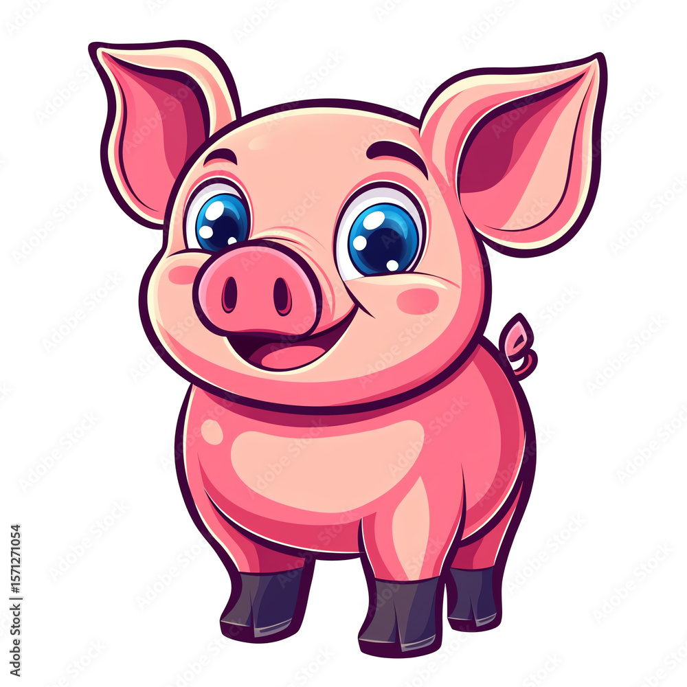 Adorable Cartoon Pig Illustration: Perfect for Children's Books, Clothing, and More! Adorable Cartoon Pig Illustration: Perfect for Children's Books, Clothing, and More!